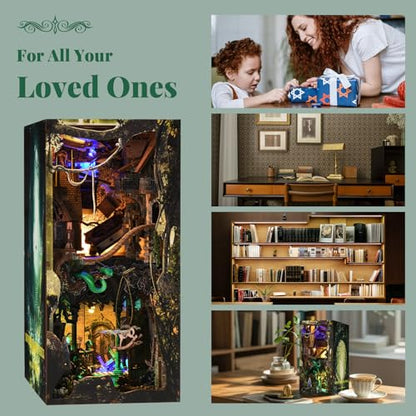 MiniCity Down the Rabbit Hole DIY Book Nook Kit, Miniature Puzzle with LED - color: Down the Rabbit-hole