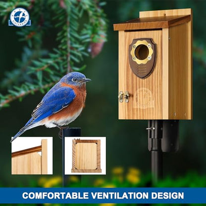 SISTERBIRD 2 Pack Bird House, Premium Bird Houses for Outside Warming Gifts - color: Medium-roast coffee color -- 2PK