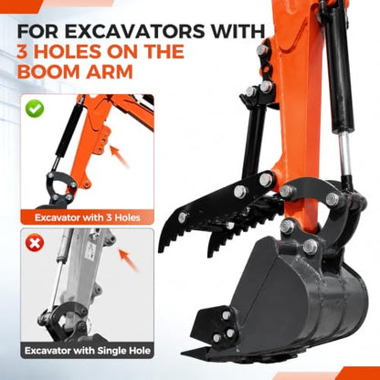 Mini Excavator Hydraulic Thumb Kit for Excavator Up to 3 Tons