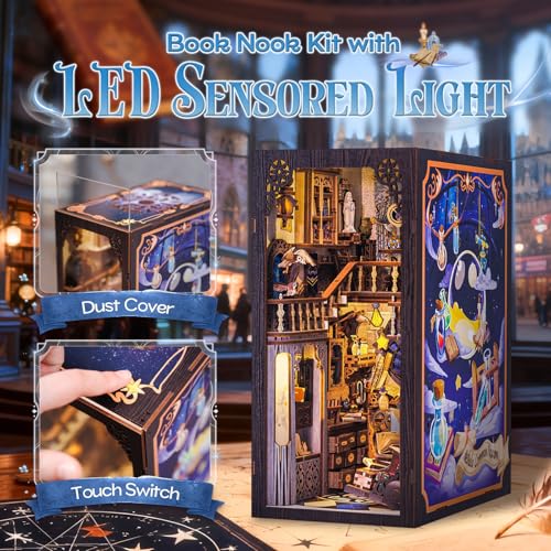 Fsolis Book Nook Kit, Booknook Magic (Nebula Common Room) - color: Nebula Common Room