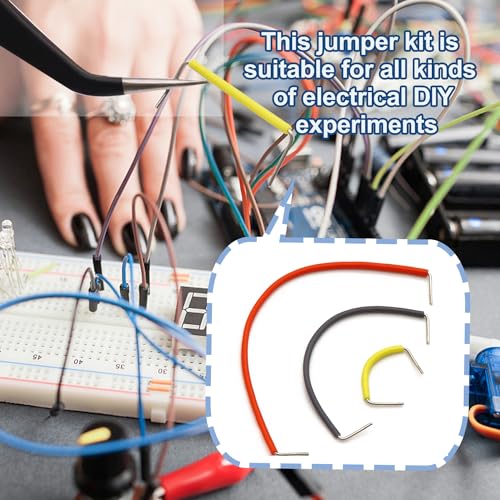 840Pcs Jumper Wire Kit Solderless Flexible Breadboard 14 Lengths Assorted Preformed Breadboard with 65Pcs Breadboard Jumper Wires, Tweezers & Plastic Box - style: 840Pcs+Jumper Wires