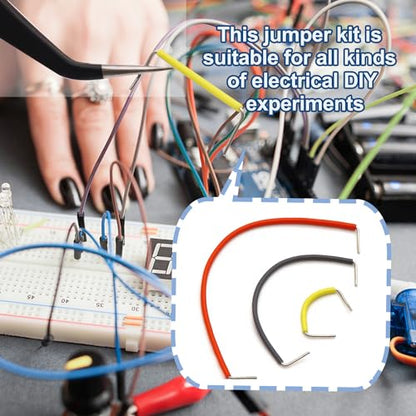 840Pcs Jumper Wire Kit Solderless Flexible Breadboard 14 Lengths Assorted Preformed Breadboard with 65Pcs Breadboard Jumper Wires, Tweezers & Plastic Box - style: 840Pcs+Jumper Wires