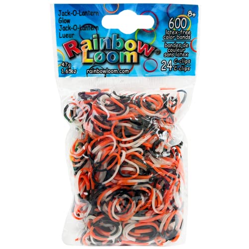 Rainbow Loom® Glow in The Dark Collection: Jack-O-Lantern Rubber Bands with 24 C-Clips (600 Count) - color: Glow in the Dark