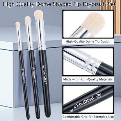 PANDAFLY Drybrush Set, 3 Sizes Hobby Detail Paint Brush Set - size: 3 Sizes
