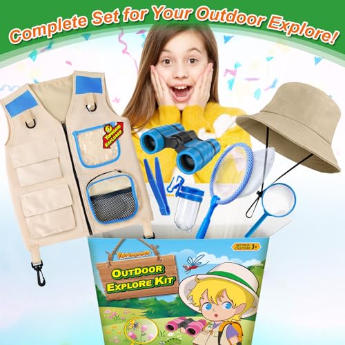 YOPINSAND Kids Explorer Kit & Bug Catcher Kit, Kids Outdoor Exploration Set - color: Blue