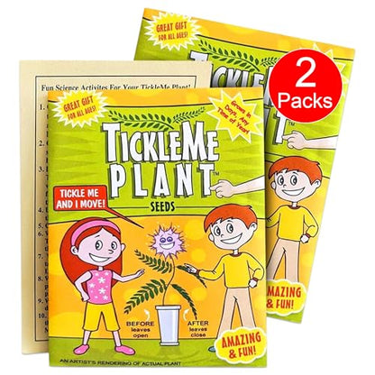 TickleMe Plant Seeds (2-Pack) – Touch-Sensitive Plant that Closes Leaves When Touched – Easy Indoor House Plant Seeds – Fun Educational Activity for Kids & Adults - style: 2 Seed Packets