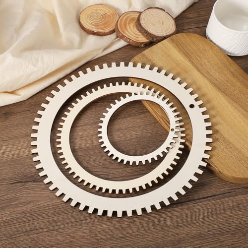 MECCANIXITY 3pcs Weaving Loom, 5.1" 7.9" 11" Round Gear Shape Weaving Loom Kit for DIY Crafting, Hanging Decor, Woven Tapestry Knitted Crafts Making