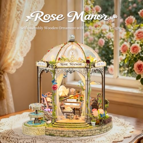 Book Nook Kit DIY Miniature House 3D Wooden Puzzle - Rose Manor - color: Rose Manor