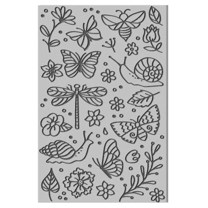 CHGCRAFT Butterfly Clay Texture Mat Dragonfly Snail Flowers Clay Modeling Pattern Pad Texture Sheets for Polymer Clay Making Earrings Jewelry, 4x2.6inch - style: Butterfly