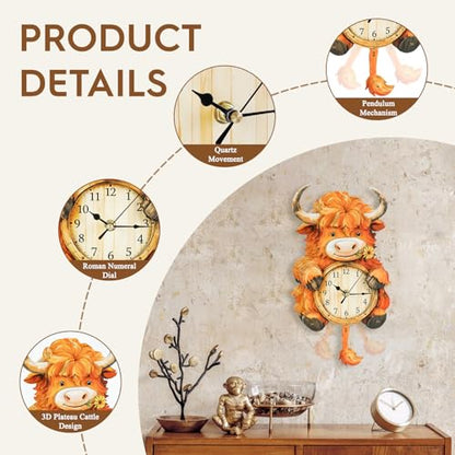 3D Puzzles for Adults Highland Cow Puzzle Clock Adult Crafts - color: Highland Cow Clock