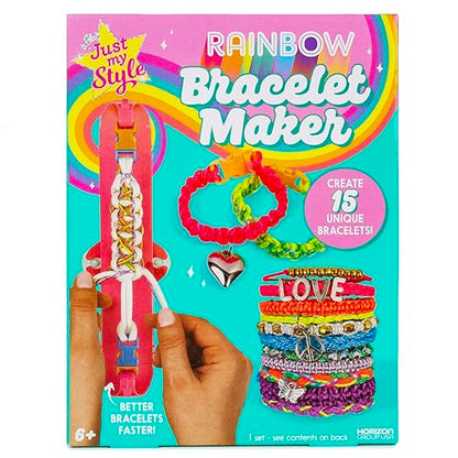 Just My Style Rainbow Bracelet Maker, Jewelry Making Kit with Easy-to-Use Bracelet Maker Tool, Friendship Bracelet Kit, 6 Year Old Girl Gifts, Gifts for Girls, Bracelet Making Kit for Girls - color: Rainbow Bracelet
