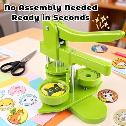 Button Maker Machine 58mm (2.25 in) Installation-Free, DIY Button Pin Maker Machine, Badge Punch Press with Free 100pcs Badge Supplies & Pictures & Circle Cutter - size: Round 58mm (2.25 inch)