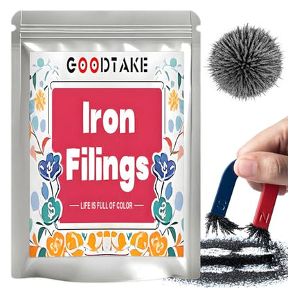 GOODTAKE 10 lb Iron Filings & Magnetic Powder – Metal Shavings, Iron Oxide, Magnetic Sand for Science Experiments, Educational Projects & Magnetic Studies (10 lb) - size: 10 Pounds