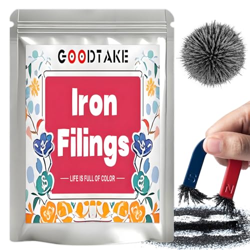 GOODTAKE Iron Filings, Iron Shavings, Iron Powder, Magnetic Powder, Iron Oxide Powder, Metal Shavings, Magnetic Sand Ideal for Science Experiments, Educational Projects Magnetic Studies (16 Ounces) - size: 16 Ounces