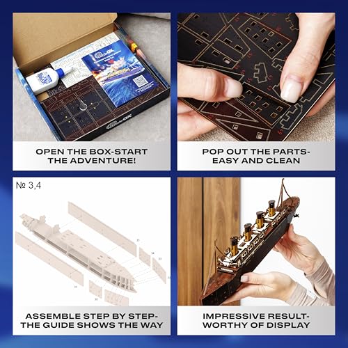 3D Wooden Puzzles – Ship Model Building Kits Adult - Adult DIY Building Sets 3D Wooden Puzzles for Adults – 15+ Years Wood Building Kits - Creative Assembly for Adults - color: Ship