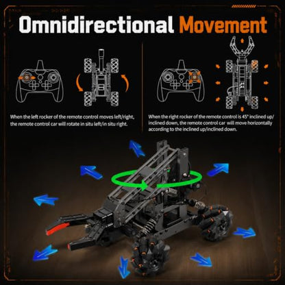VANLINNY Robotic Arm Kits, DIY Educational Building Set with 4 DOF, Remote Control Toy Set for Boys and Girls 8-14, Science Entry-Level for School STEM Project, Birthday Xmas Gift for Kids Adults