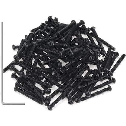 105 Pieces M2 x 16mm Button Head Socket Cap Screws, Thread Pitch 0.4mm, Sutemribor M2 Black Screws, 10.9 Grade Alloy Steel, Black Oxide Finish, Fully Threaded - size: M2 x 16mm, style: Button Head