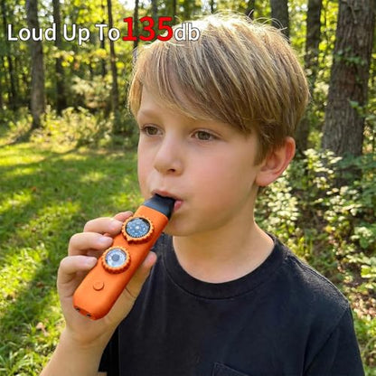 Multifunctional Survival Emergency Whistle for Kids with Compass Hiking Survival, Thermometer & Neck Lanyard | Emergency Safety Gear for Hiking, Camping, Kayaking, Boating, Climbing - color: orange red2pcs