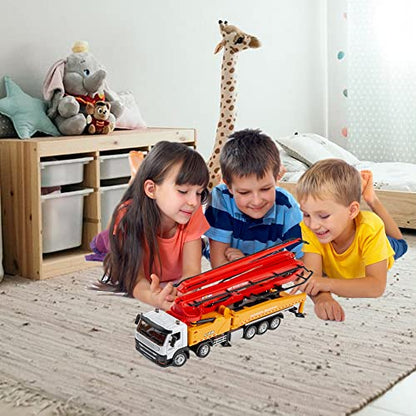 Concrete Pump Truck Construction Vehicles Toys,1:50 Scale Diecast Site Concrete Pump Truck, Toy Trucks for Kids - color: 1709