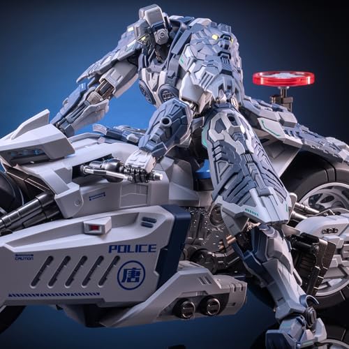 Pipigirl Moshow Assembly Free Mech Action Figure, Chang an Guard Mecha Traffic Police, Alloy Joints, 6.3 inch Collectible Mecha Kits - color: Jing02