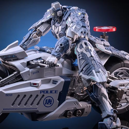 Pipigirl Moshow Assembly Free Mech Action Figure, Chang an Guard Mecha Traffic Police, Alloy Joints, 6.3 inch Collectible Mecha Kits - color: Jing02