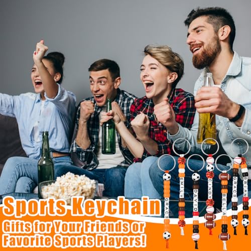 Landical 564 Pcs Sport Keychain Making Kit DIY Name Bead Key Chain Craft - color: Retro Color, style: Sports