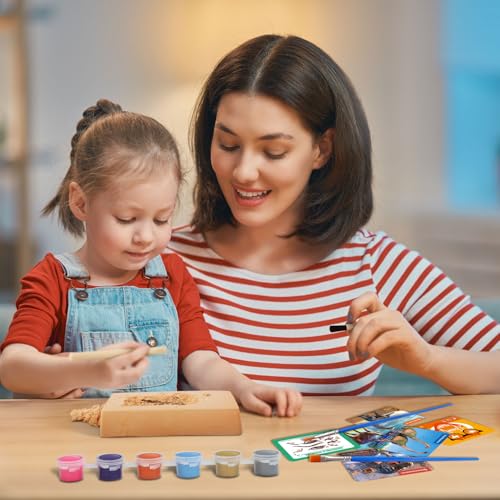 Dinosaur Triceratops Fossil Digging Kit for Kids 6+, 2-in-1 Dig & Build Educational Toy, Excavation Adventure with Paintable Model, Complete Paleontology Gift Set