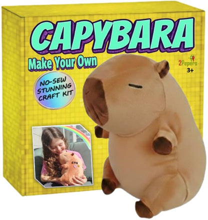 DIY Capybara Toy Plushie Craft Kit, No-Sew Stuffed Animal Kids Art Age 3-8 - style: CAPYBARA