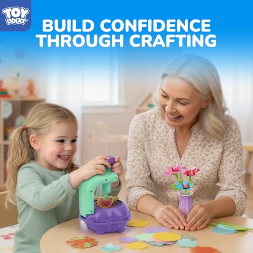 TOY Life DIY Flower Bouquet Craft Kit for Girls, Ages 3-8 - color: Purple-36 pack