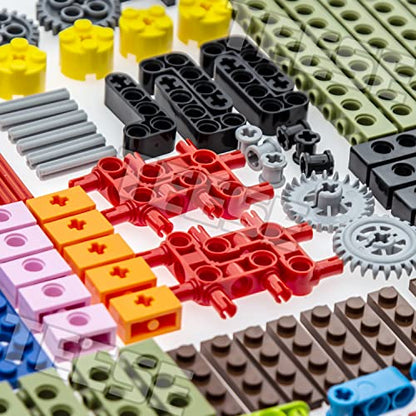 TEESE 184pcs Technic-Beam-Gears-Axles-Pins-Wheels-Tires, Compatible with Technic-Parts, for STEM-MOC-EV3-Project-Track-Car-Bulk- Blocks (Random Color)