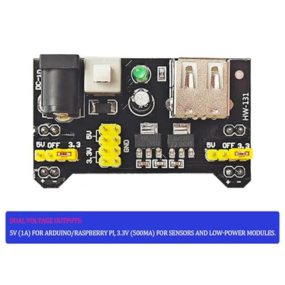 Breadboard Kit with Flexible Wires & 9V DC Adapter for Arduino, IoT & STEM