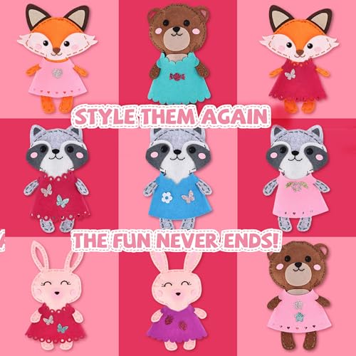 Cymbana Sewing Kit for Kids, Make a Friend 5 Felt Kids Sewing Crafts 6+ - color: Animal