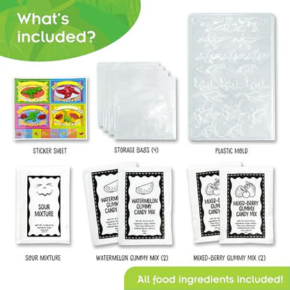 Thames & Kosmos Dinosaur Gummy Candy Lab, Tasty Labs STEM Experiment Kit, Make Your Own Dinosaur-Shaped Gummies, Explore Chemistry in Cooking, Safe to Eat, Ages 6+, Made in USA | 2-Language Ver, EN/FR