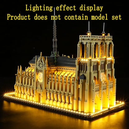 GEAMENT LED Light Kit Compatible with LEGO Notre Dame de Paris - Lighting Set for Architecture 21061 (Model Set Not Included) - style: For 21061