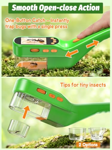 Acoath Bug Catcher, 2.4" IPS Screen Bug Catching Kit, Microscope for Kids - color: Green