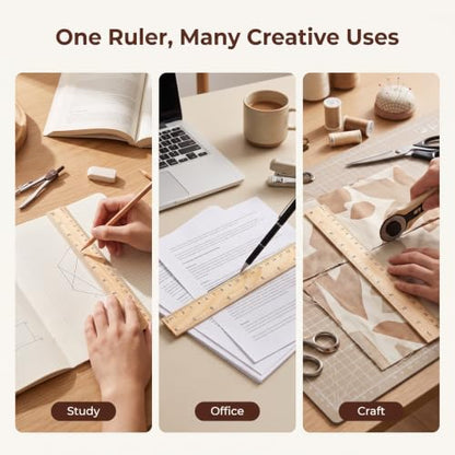 1Pc Wooden Rulers Measuring Tool School Supplies Straight Rulers Teacher Stationery 20cm Children Drawing Rulers Drafting Tools and Drafting Kits