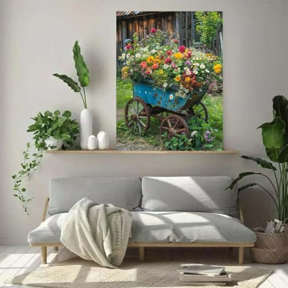 Flower 5D Diamond Painting Kits for Adults Beginners,Farmhouse 12 X 16inch - color: DZ928