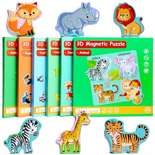 Magnetic Puzzles for Kids Ages 3-5, Travel Toddler Animal Puzzle Toy - style: Animal