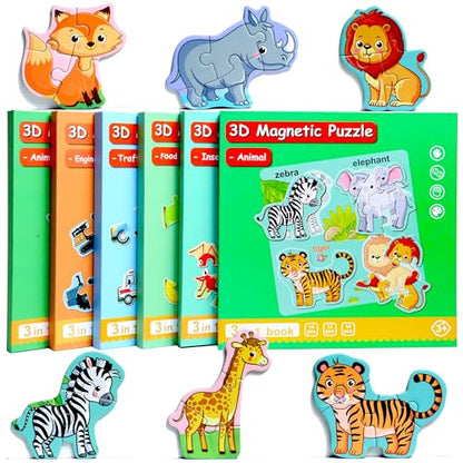 Magnetic Puzzles for Kids Ages 3-5, Travel Toddler Animal Puzzle Toy - style: Animal