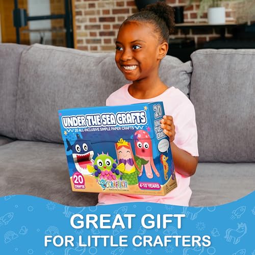 Craftikit® 20 Under the Sea Arts & Crafts Kits for Kids – Mermaid & Sea Animal Paper Crafts for Girls & Boys Ages 4-10 – Preschool Art Supplies & Toddler Craft Set - color: Under the Sea