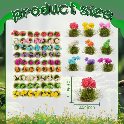 Warmtree 63 Pcs Miniature Colorful Flower Cluster DIY Static Grass - color: Color C