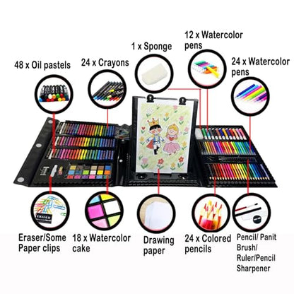 DLUCKY 208 PCS Art Supplies Drawing Art Kit Adults for Kids Art Set,Black - color: BLACK