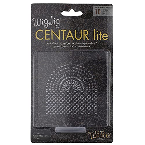 The Beadsmith Wig Jig Centaur Lite Wire Elements Acrylic Square Jig 4 x 4, 441 Holes, 10 Removable Metal Pegs Tool for Making Wire Components and Jewelry Designs - size: 4" x 4" Square Jig