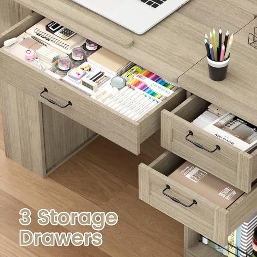 Drafting Table with Storage Cabinet & Drawers, Adjustable Drawing Table with Open Shelves, Craft Art Desk for Artists, Painters, Drawing, Crafting, Reading, Writing, Working (Grey) - color: Grey