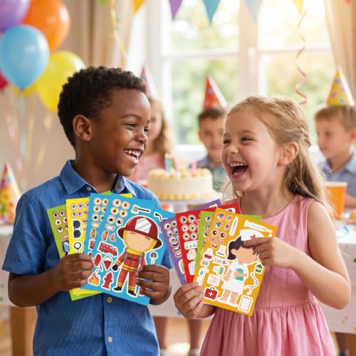 Career Make Your Own Stickers 24 Sheets, Kids Party Crafts & Learning - color: Occupationpost