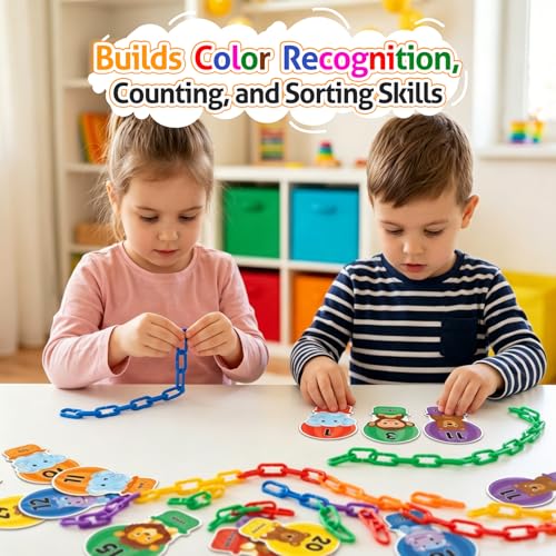 Fine Motor Skills Toys Plastic Chain Links Counting Games for Kids