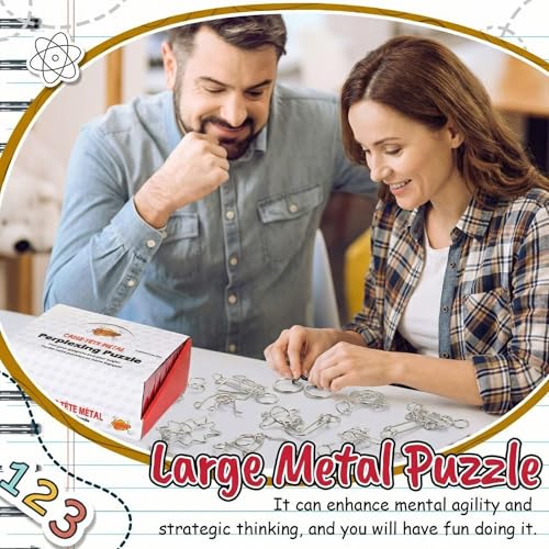 24 Packs Metal Bulk IQ Wire Metal Puzzles,Red,Classic Styles - color: Red, style: Unique Styles