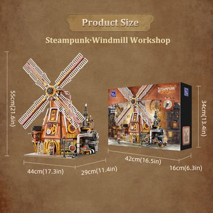 PANTASY Steampunk Windmill Workshop Building Set for Adults - size: Windmill Workshop