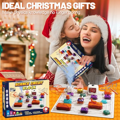 Science Kits for Kids - STEM Kits for Kids, Electronics Exploration Kit, Over 420 Projects, 50 Circuit Parts with Bubble Maker，Fan & Flying Helicopter, STEM Educational Toy Gifts for Boys& Girls - style: D9003-50 Circuit Parts