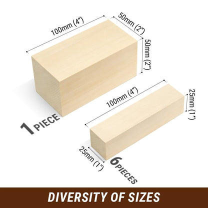 BeaverCraft BW7 Basswood Carving Blocks S15 Wood Carving Kit Wood Whittling Kit for Beginners Kids